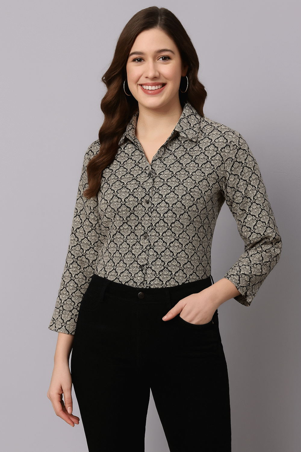 WHITE PRINT SHIRT – by Kayastra Fashion Shirt