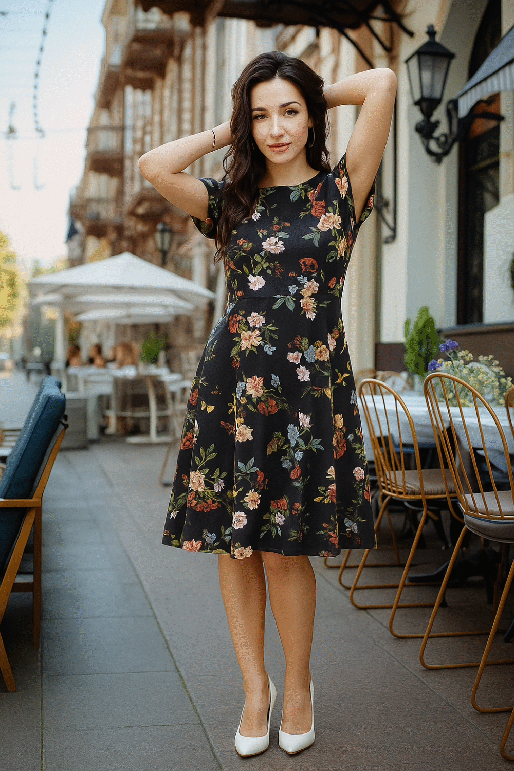 FLORAL PRINT A-LINE SHORT DRESS – by Kayastra Fashion Dresses