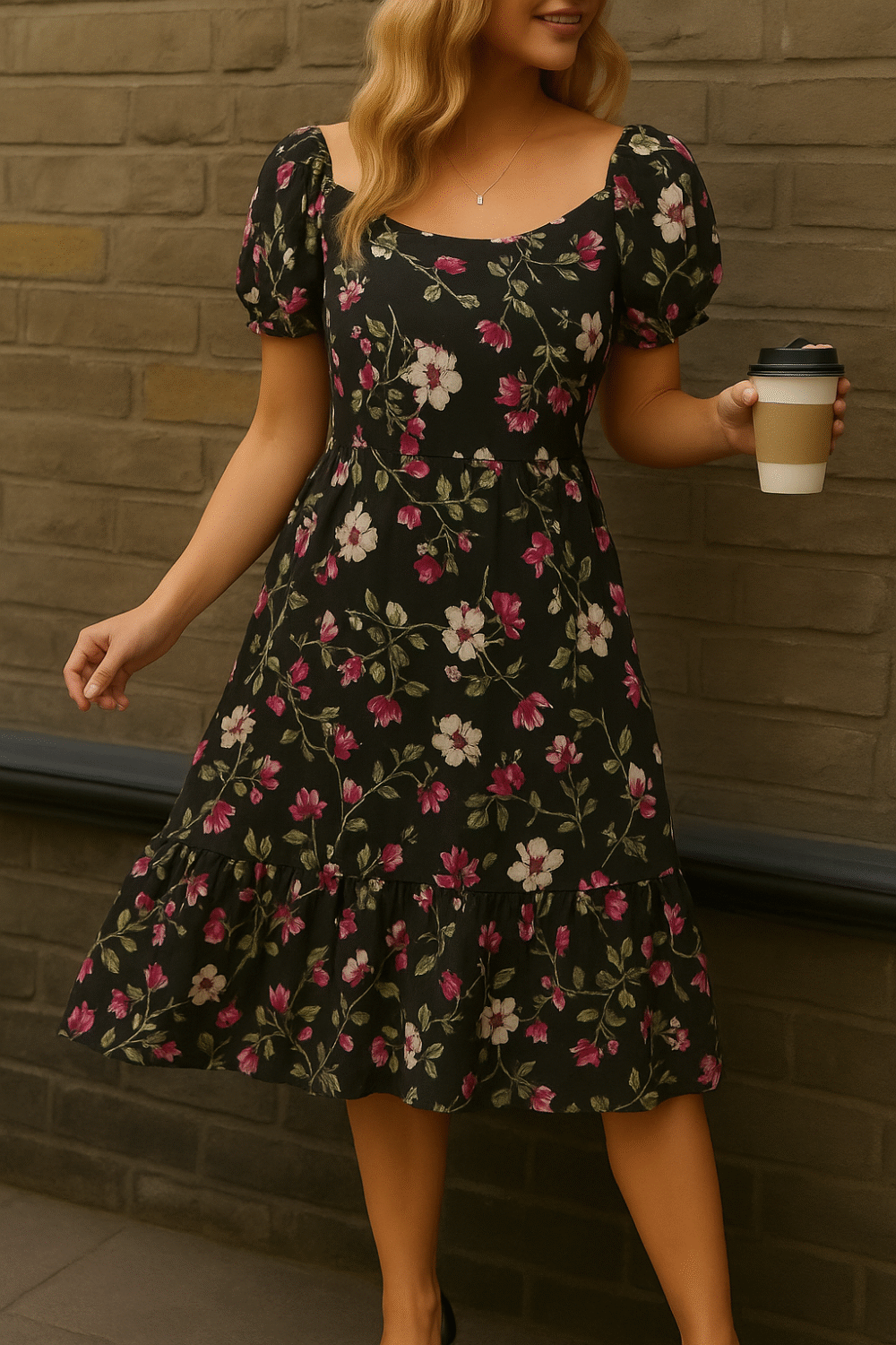 FLORAL PRINT A-LINE SHORT DRESS – by Kayastra Fashion Dresses