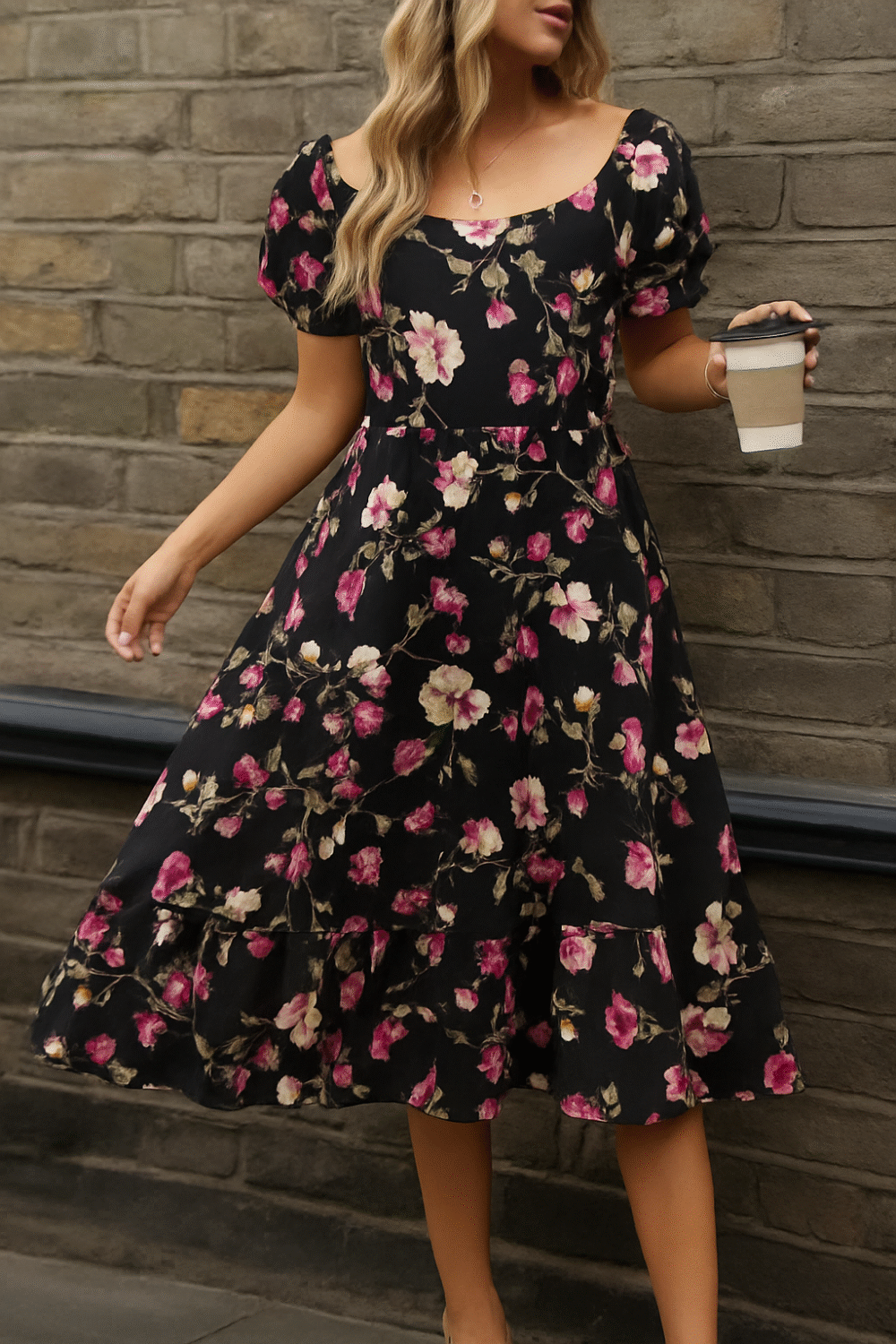 FLORAL PRINT A-LINE SHORT DRESS – by Kayastra Fashion Dresses