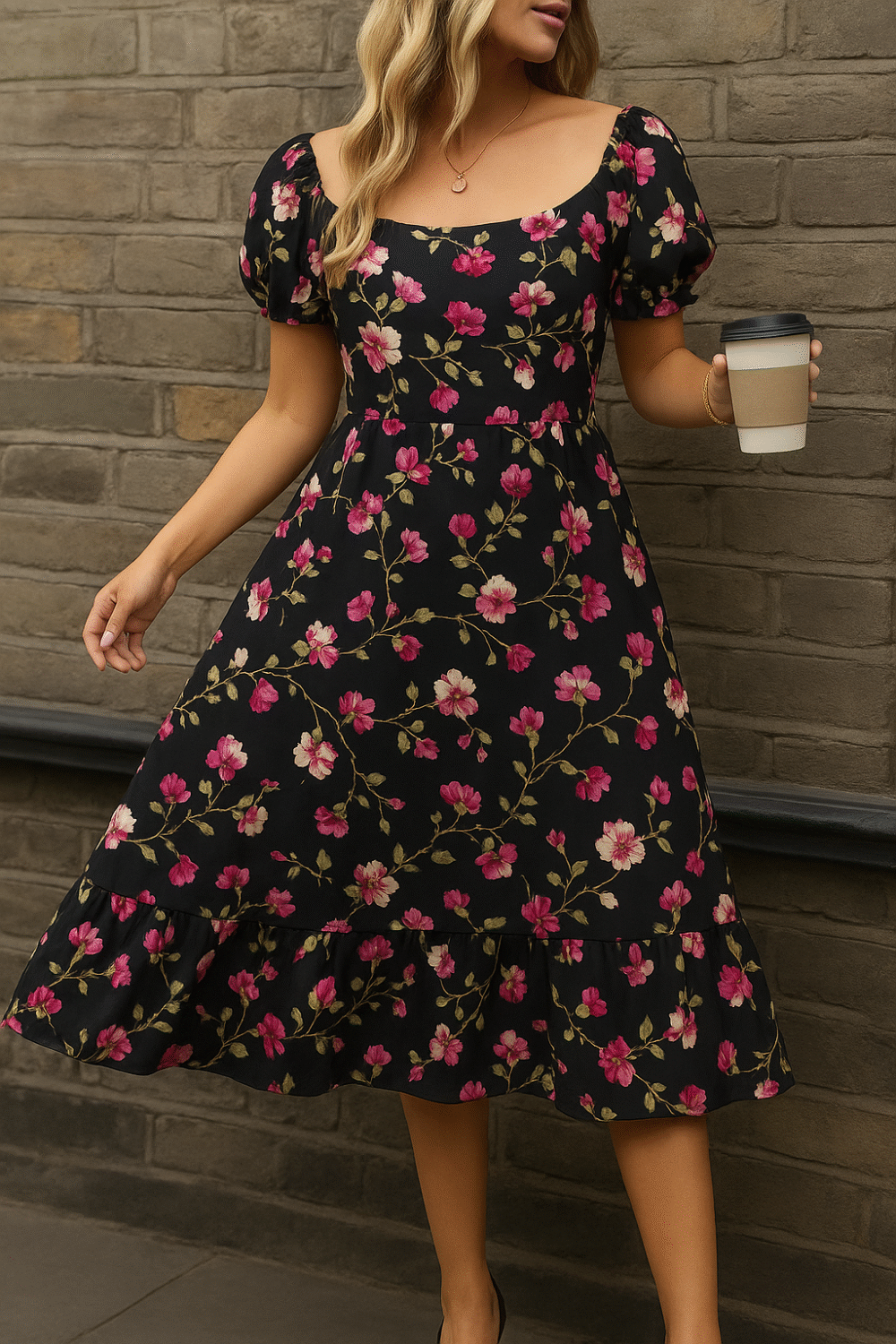 FLORAL PRINT ALINE SHORT DRESS - Image 5