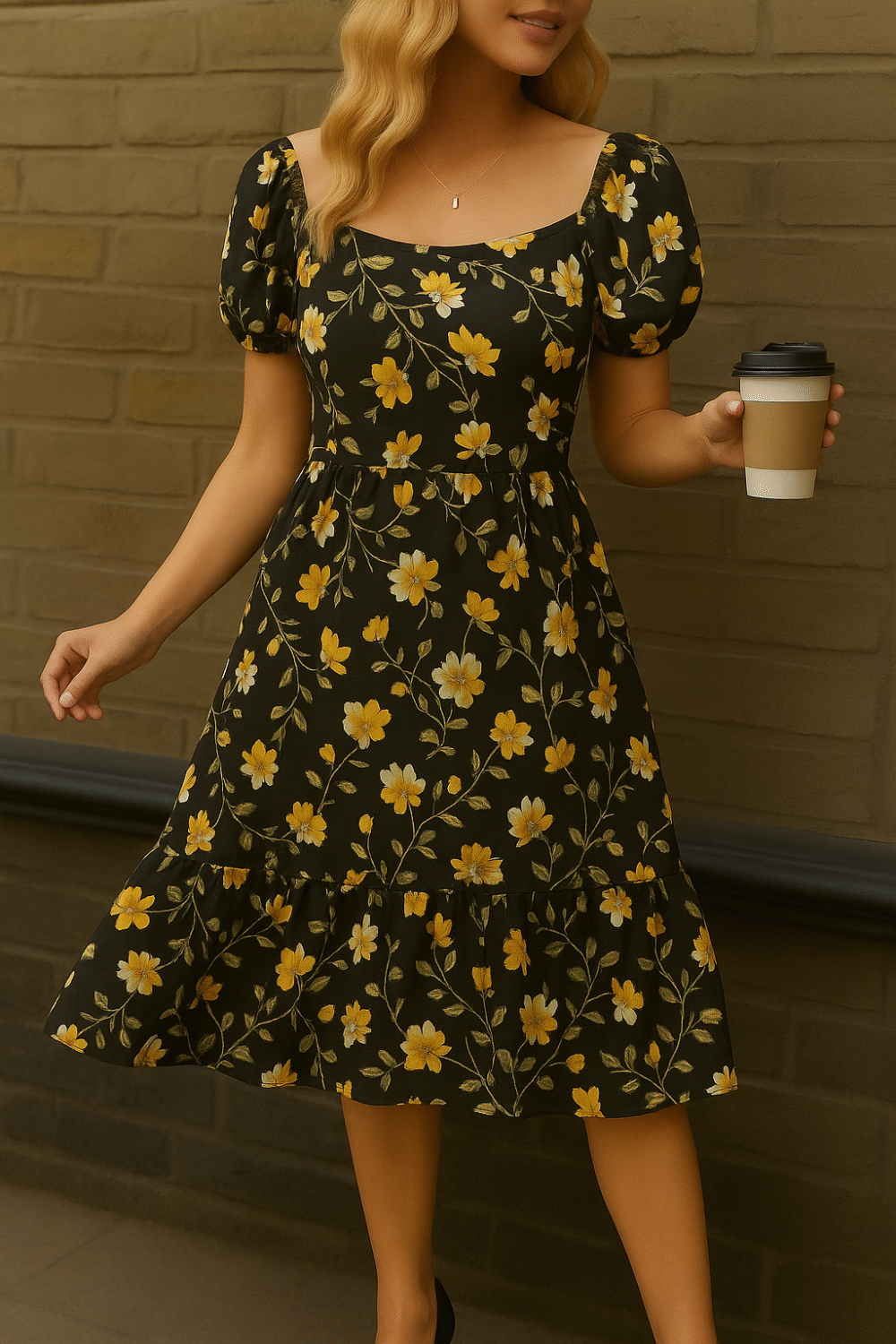 FLORAL PRINT ALINE SHORT DRESS - Image 6