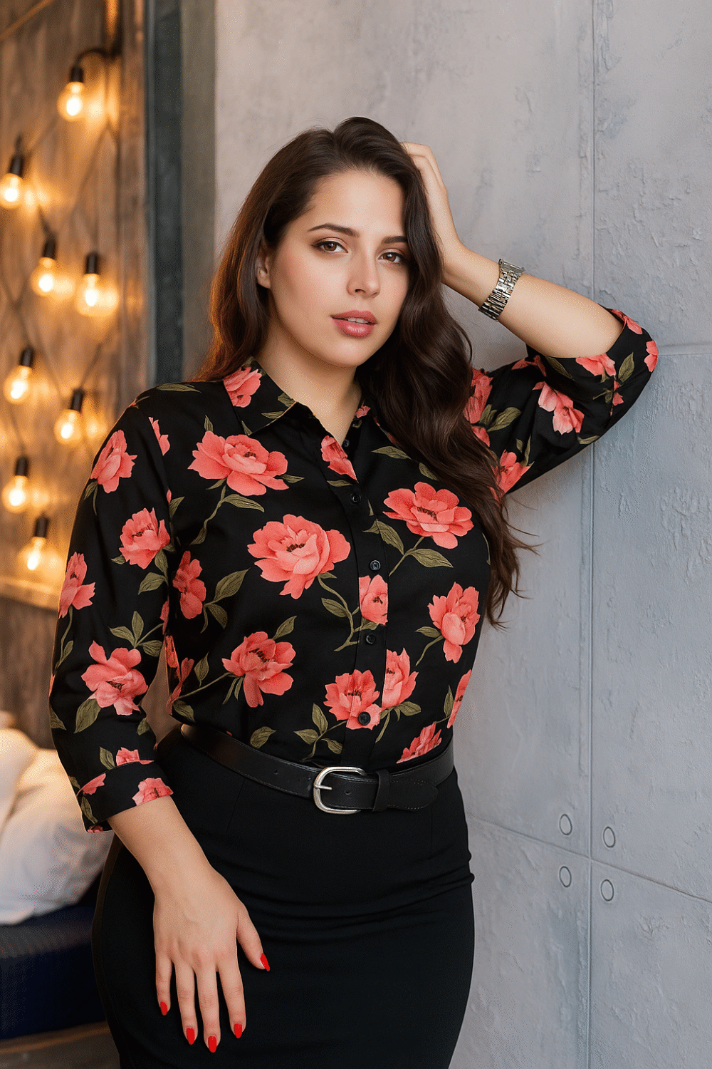 The Rosy Black Shirt by Kayastra Fashion